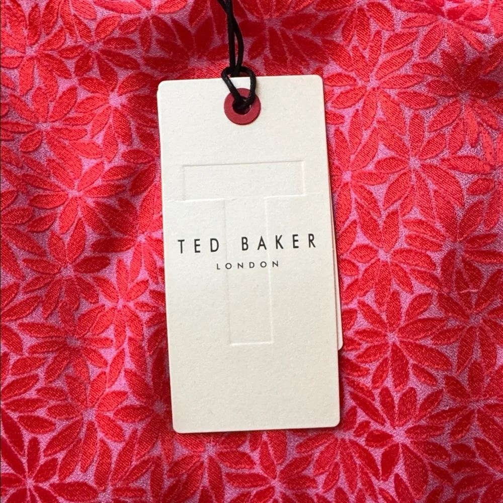 Ted Baker London Devonaa Puff Sleeve Ruffle Top Fuchsia Size XS NWT - Picture 11 of 14